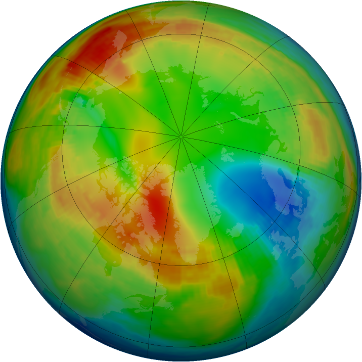 Arctic ozone map for 23 January 1983